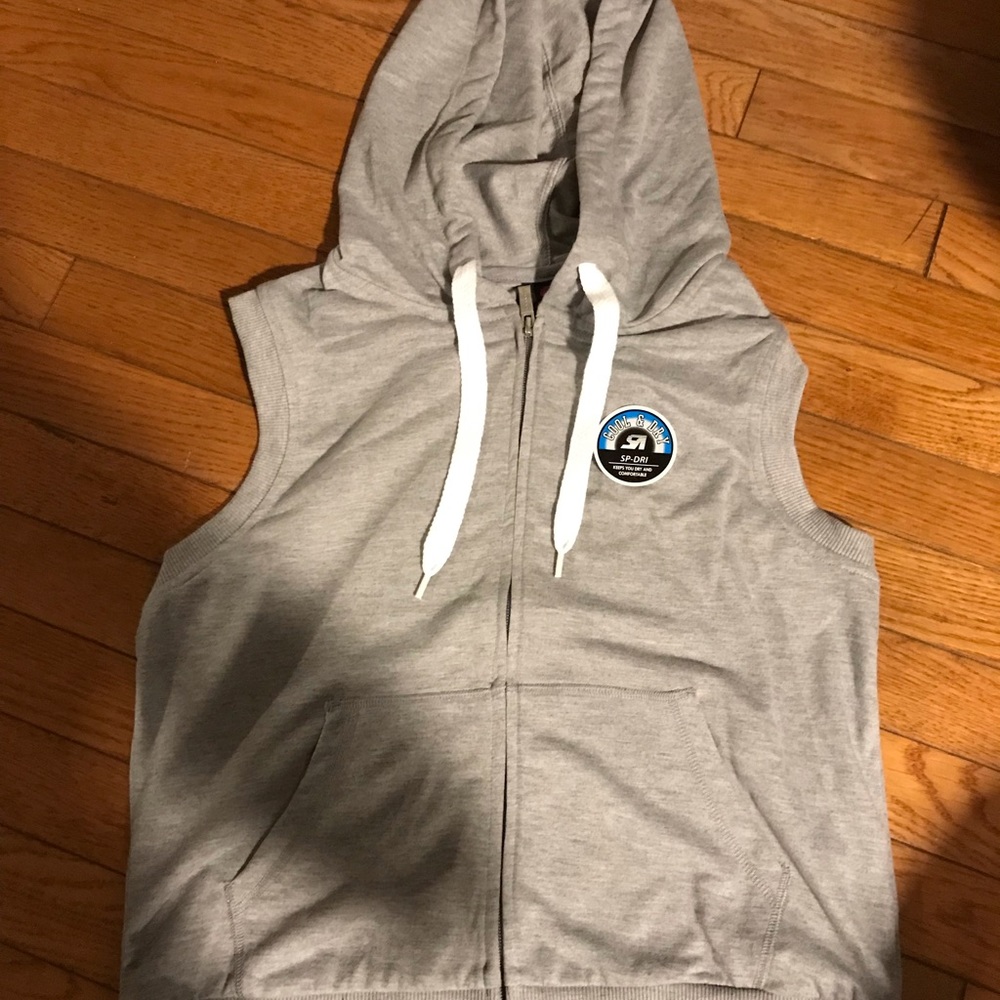 Sleeveless zip up hoodie